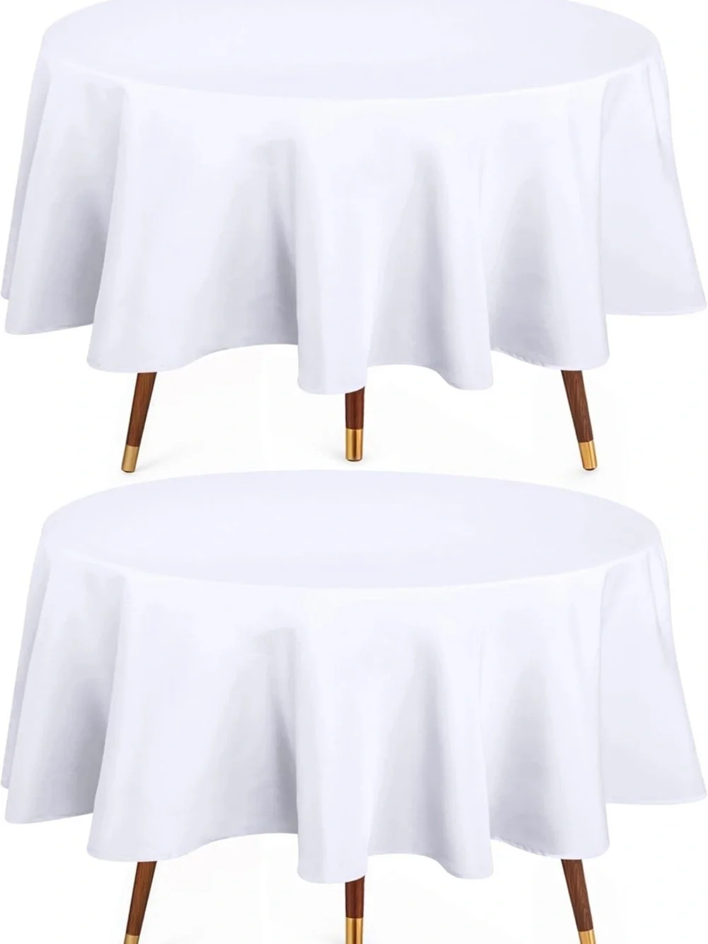 White Round Tablecloth - 2 Pack - 70” Inches